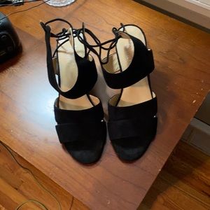 Franco Sarto block heels that tie in back